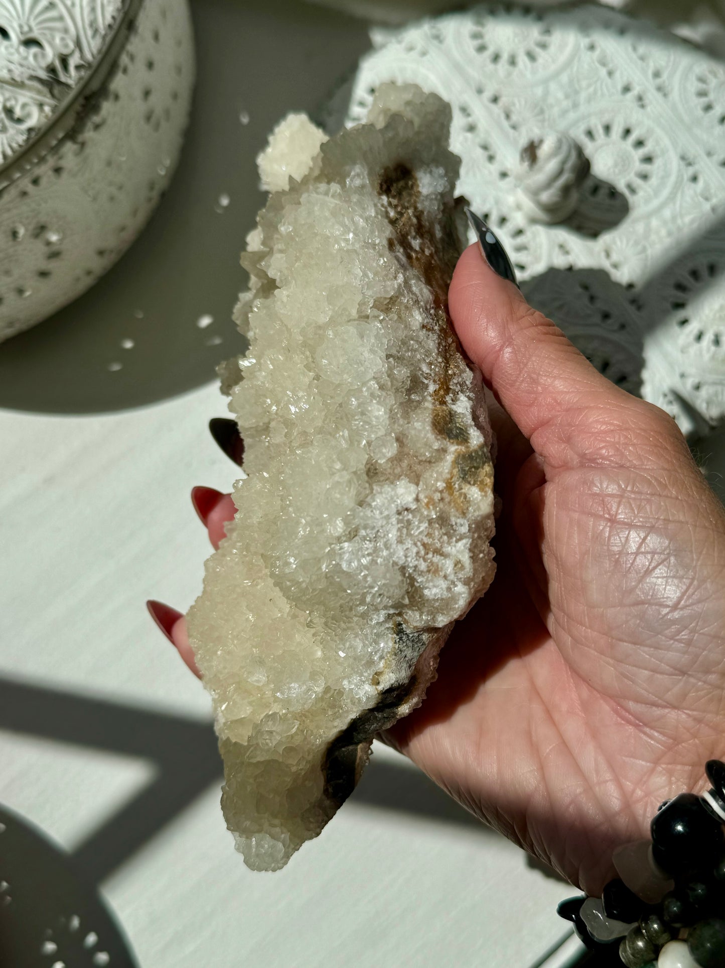 Sugar Calcite with Selenite Specimen
