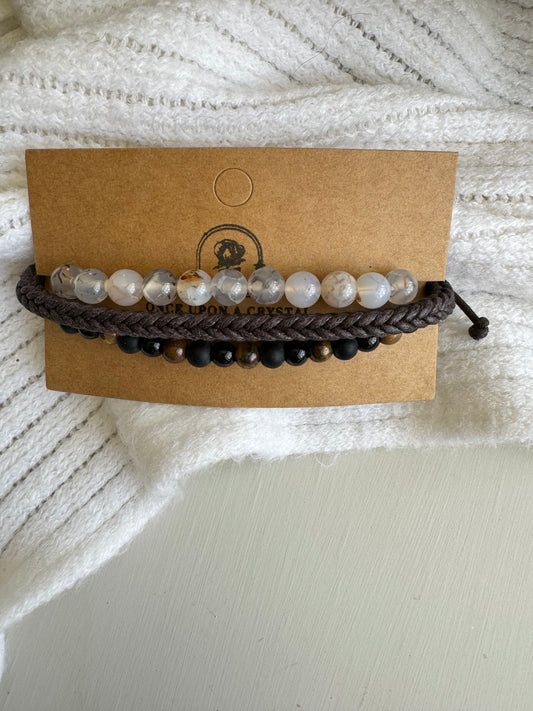 Elemental Warrior Bracelet Stack – Strength, Focus & Grounded Style