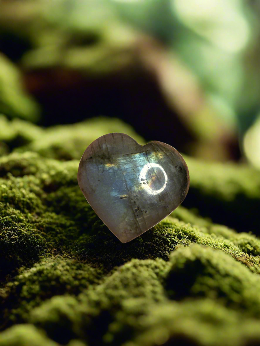 Flashy Small Labradorite Hearts