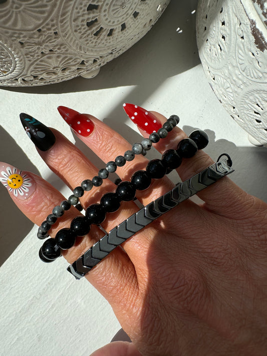 Shadow & Shield Bracelet Stack