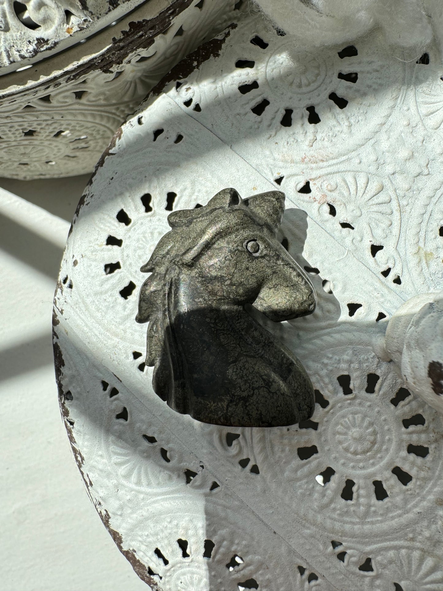 Pyrite Unicorn Carving