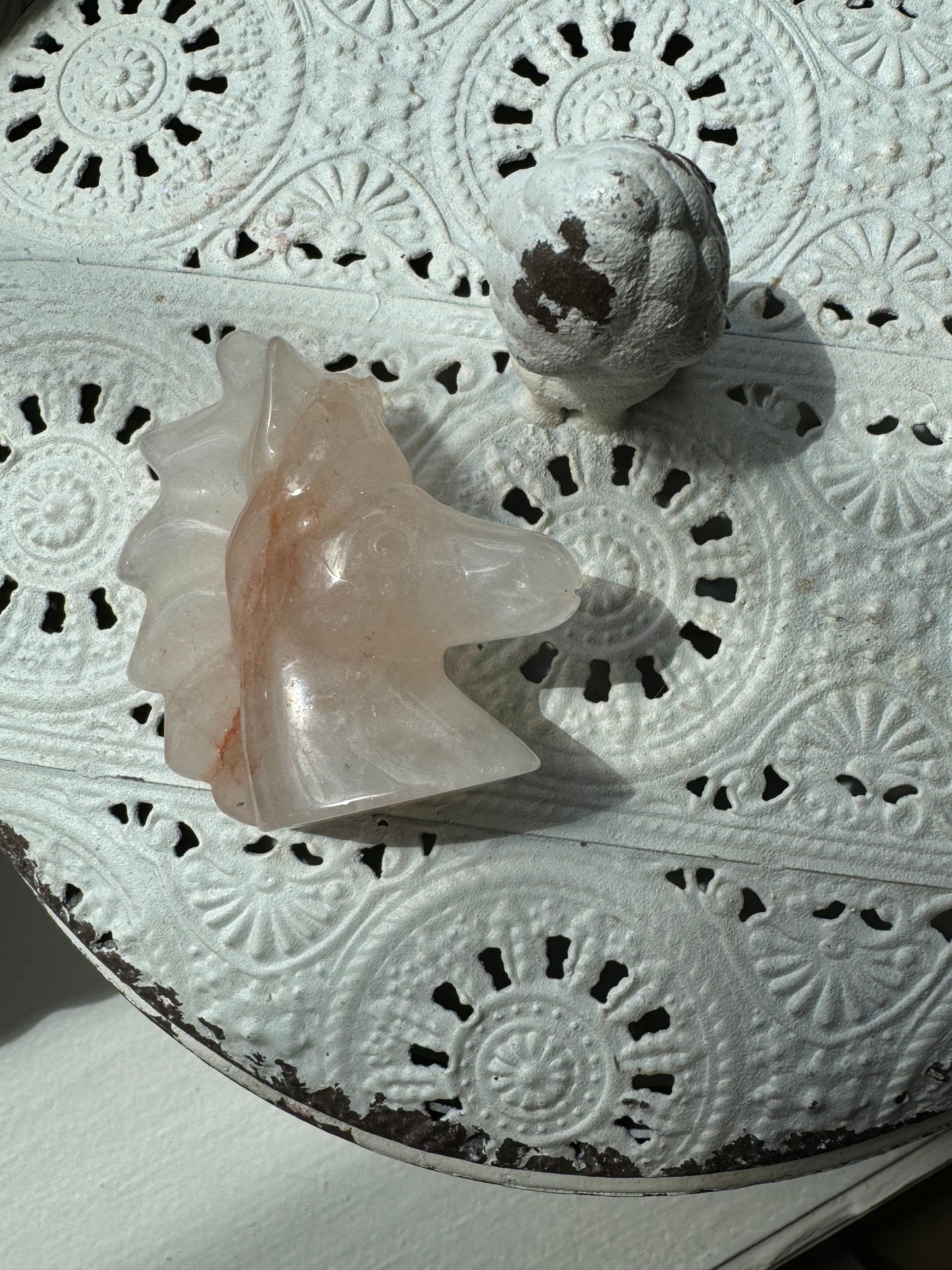 Fire Quartz Horse Carving