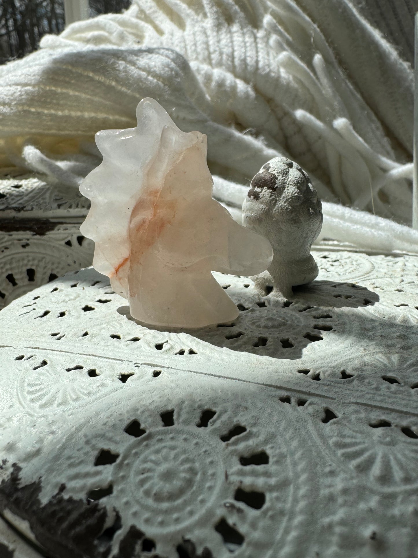 Fire Quartz Horse Carving