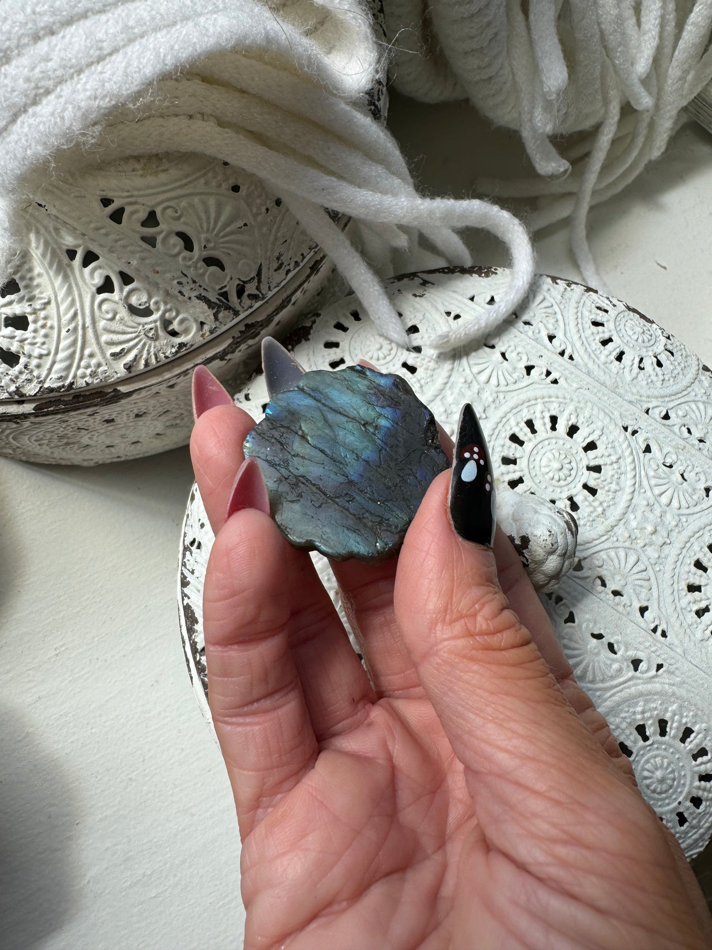 Flashy Labradorite Flower