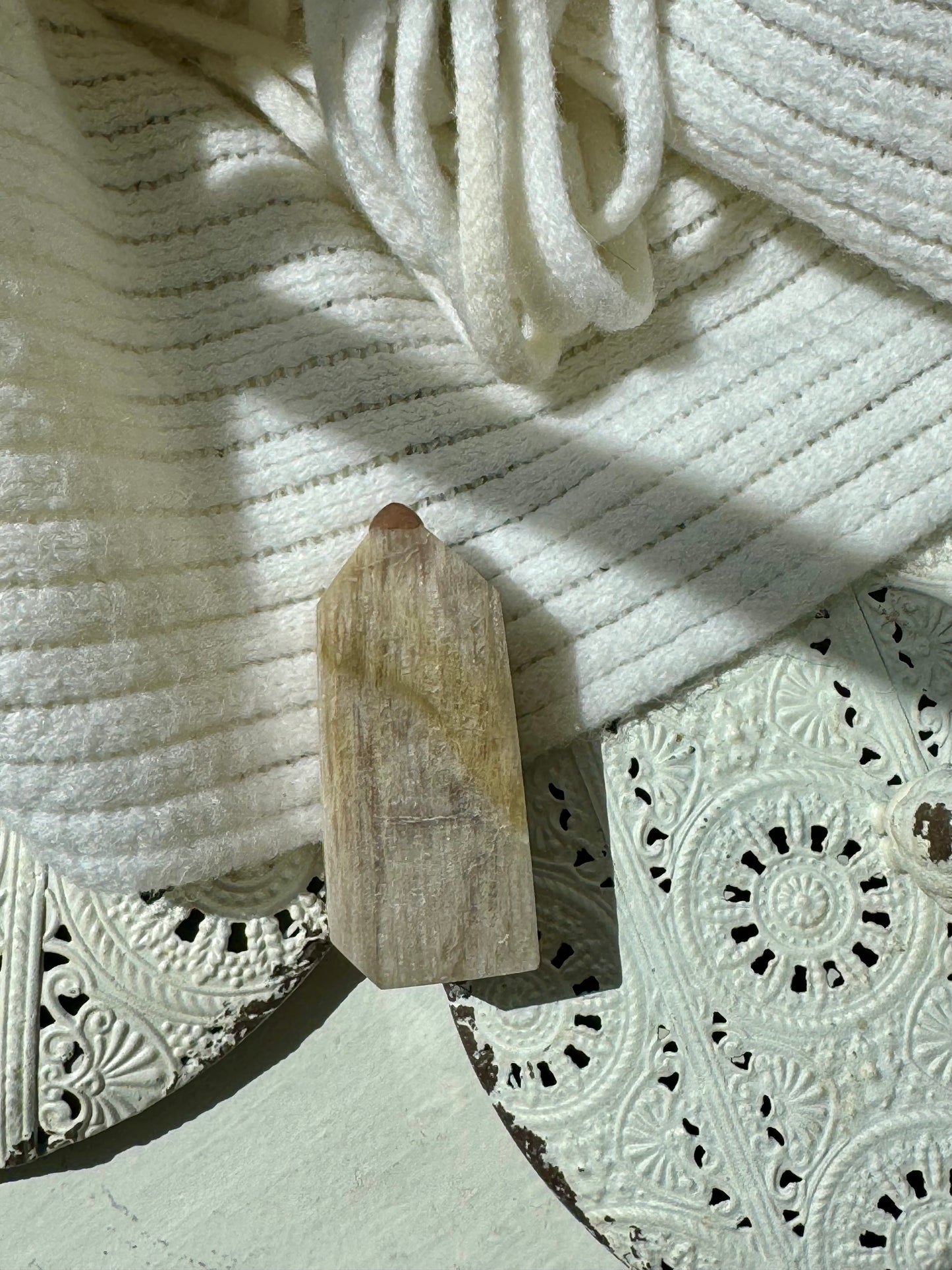 Blue Flash Moonstone Tower with Sunstone