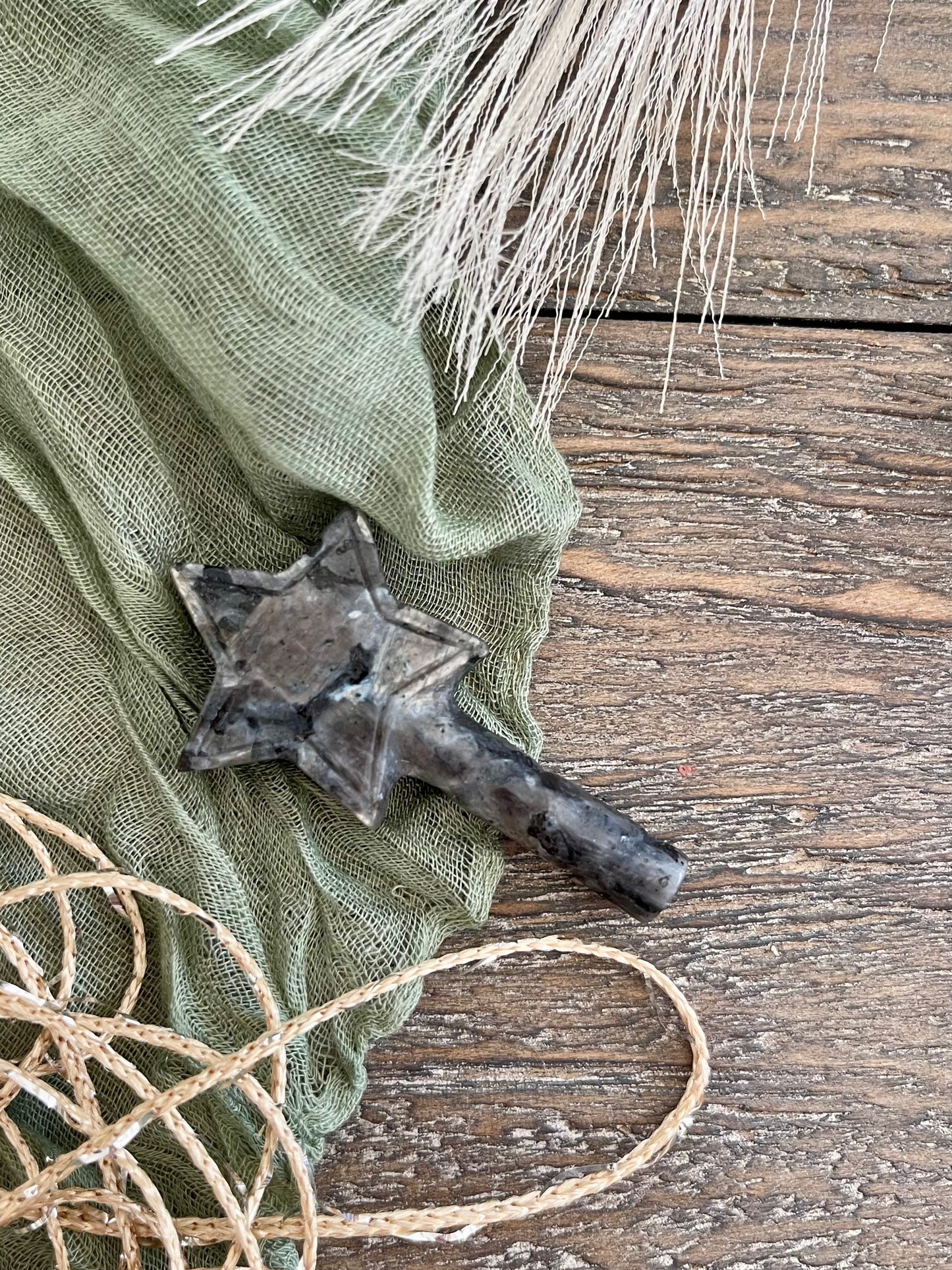 Larvakite Flashy Star Wand Carving