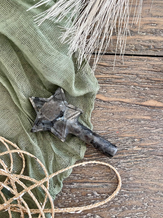 Larvakite Flashy Star Wand Carving