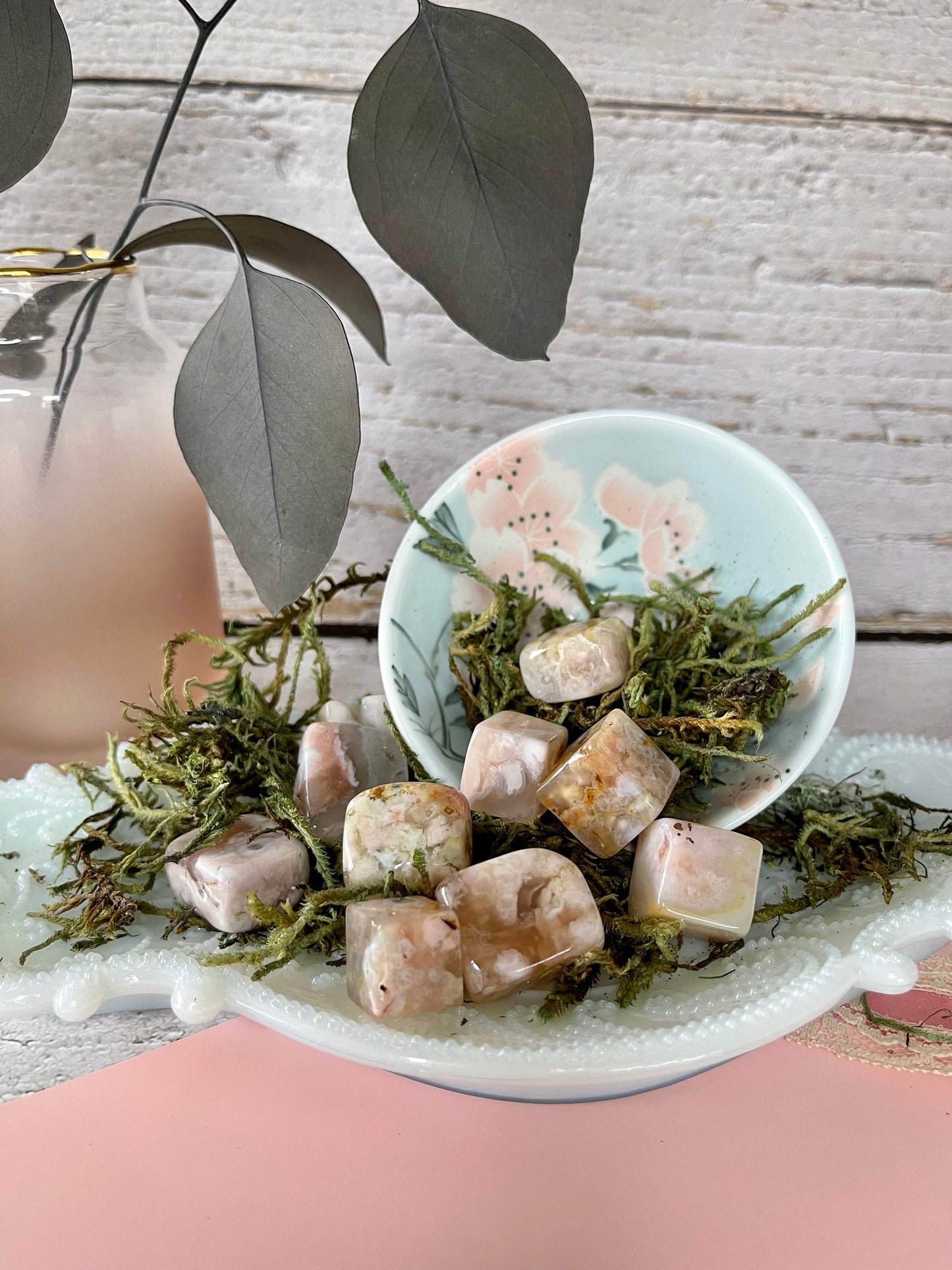 Flower Agate Cube