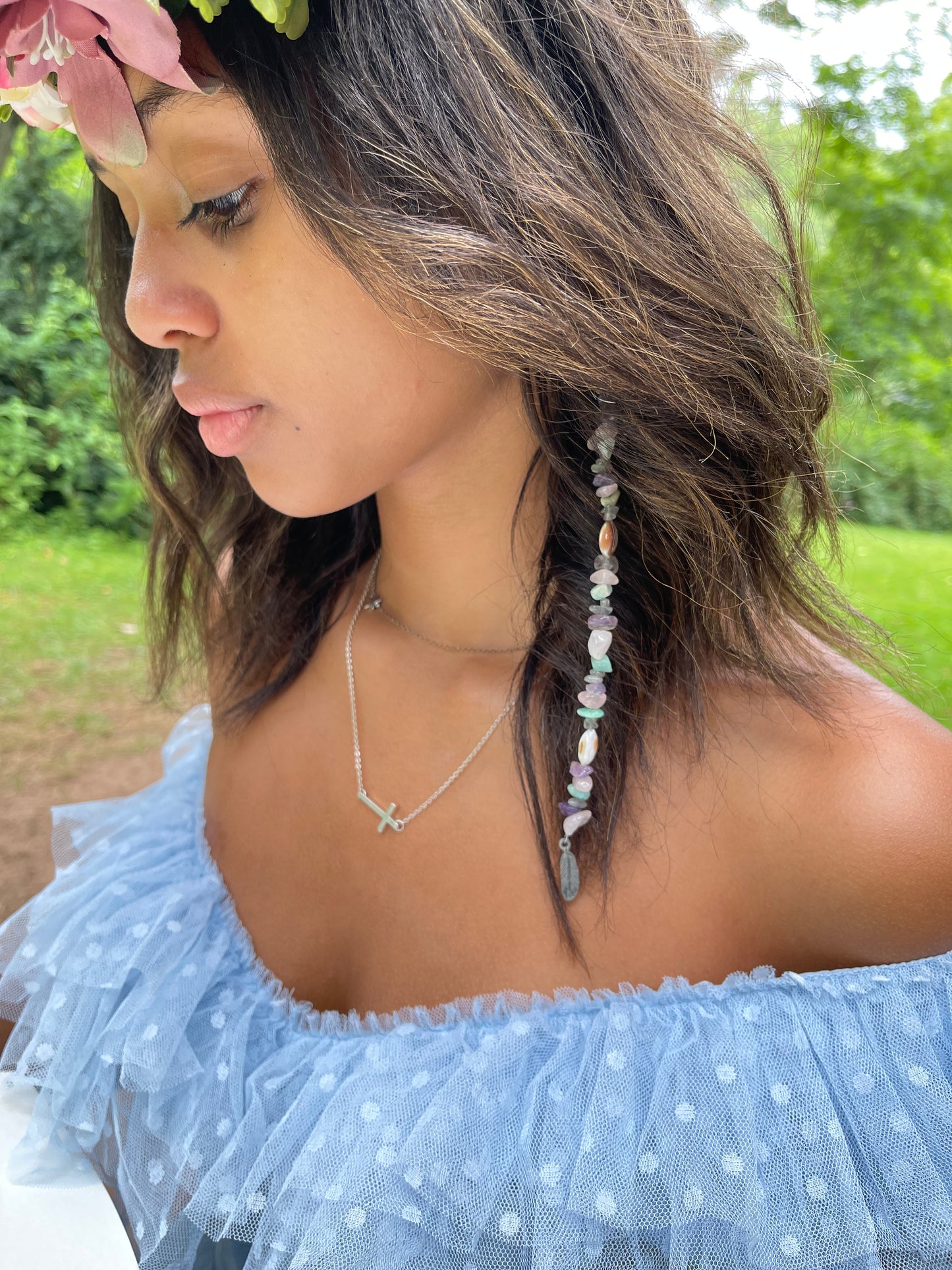 Feather Charm Enchanted Crystal Hair Extension