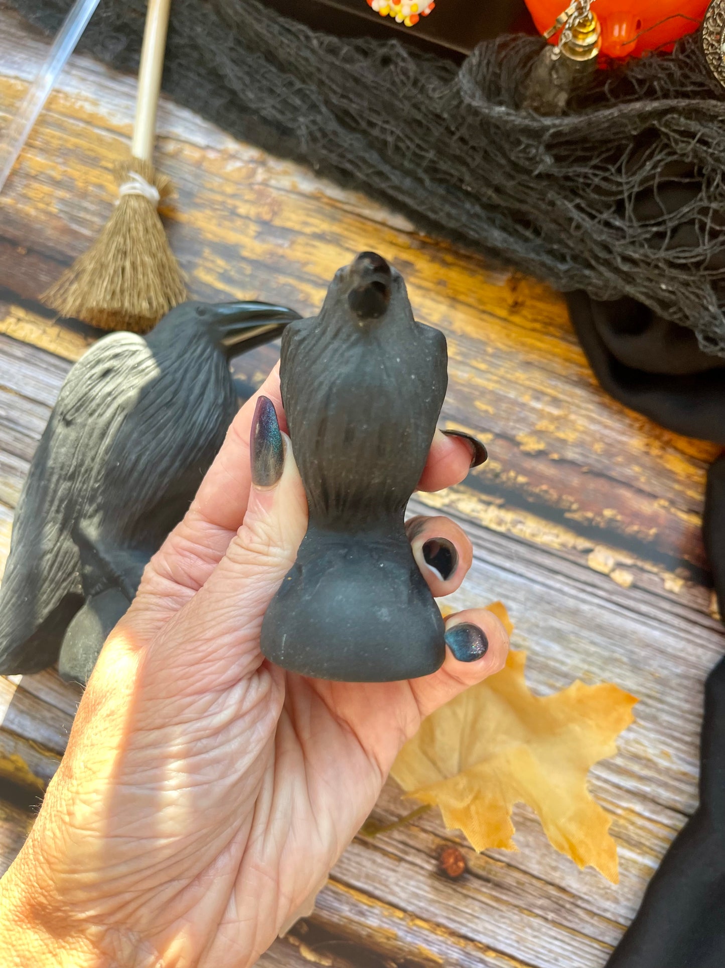 Black Obsidian Raven: Large or Small