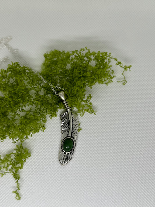Jade Feather Necklace