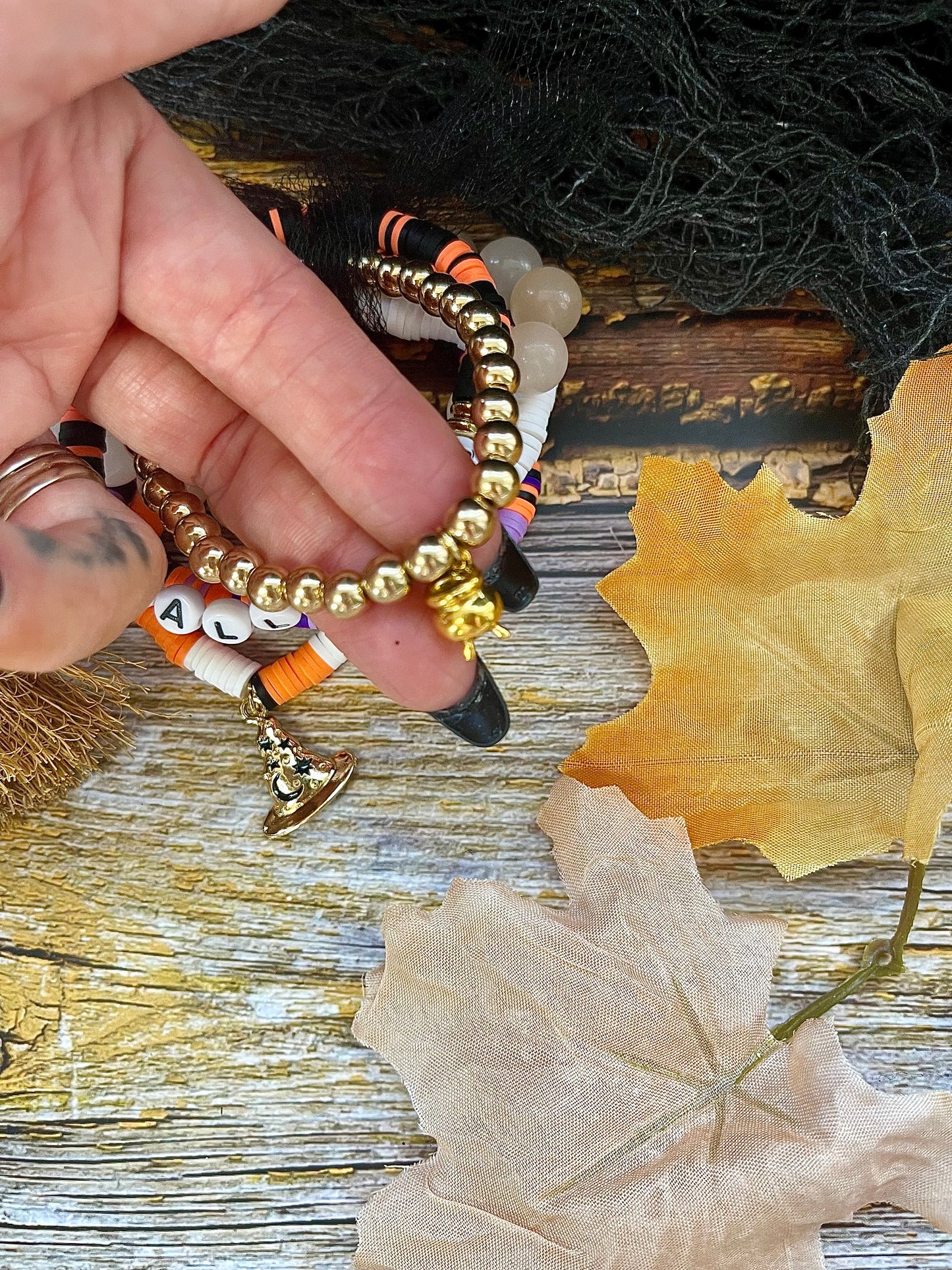 Halloween Peach Agate Stack