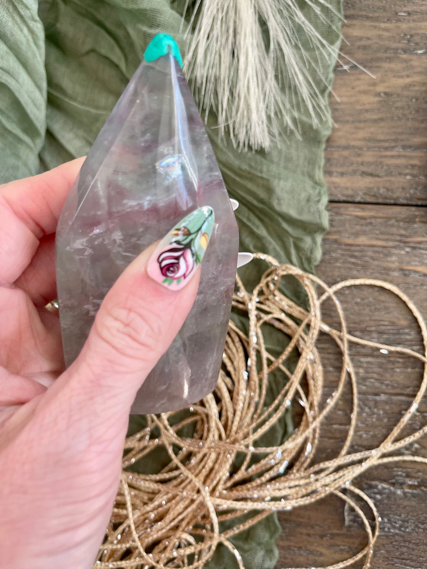 Rainbow Fluorite Teardrop Freeform