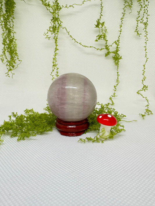 Fluorite Sphere with Wood Stand