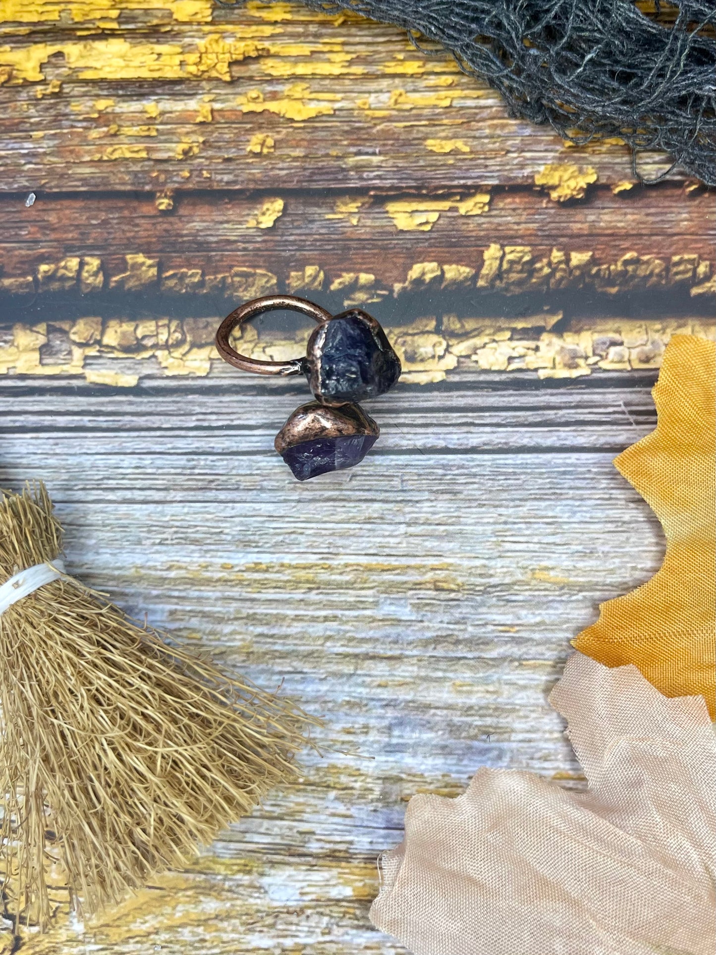 Raw Amethyst Wrap Ring