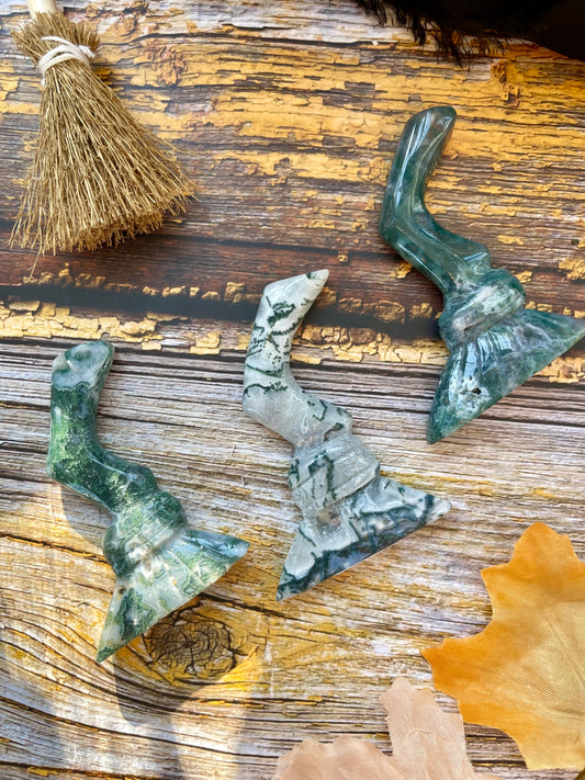 Moss Agate Witch Brooms