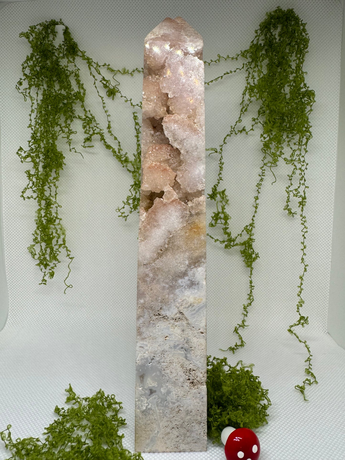 Stunning Druzy Pink Amethyst Tower