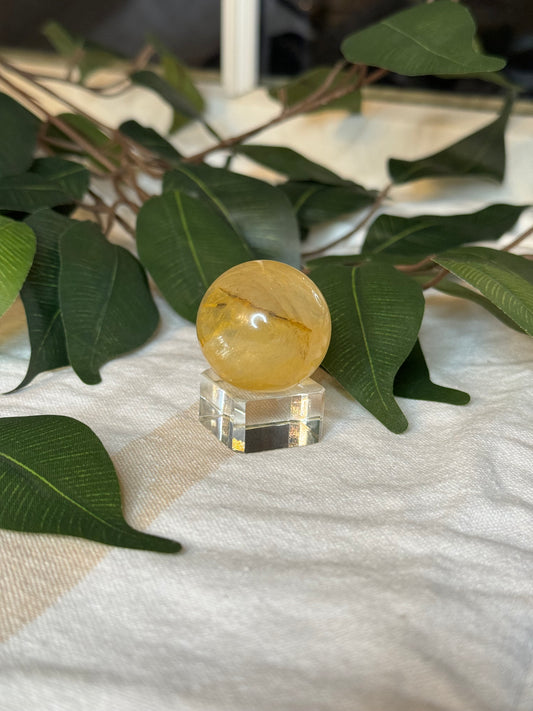 Honey Calcite Sphere with Stand
