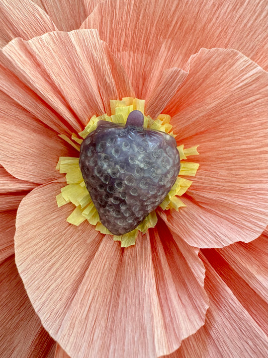 Lepidolite Strawberry Carving