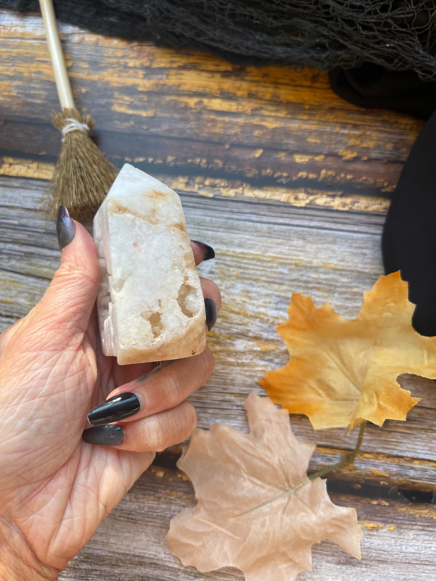 White Agate Specimen Tower