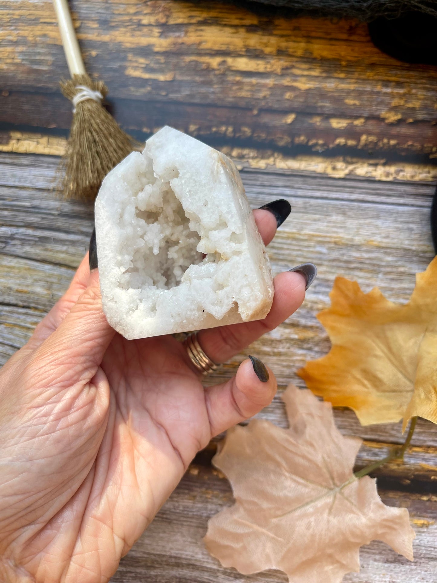 White Agate Specimen Tower