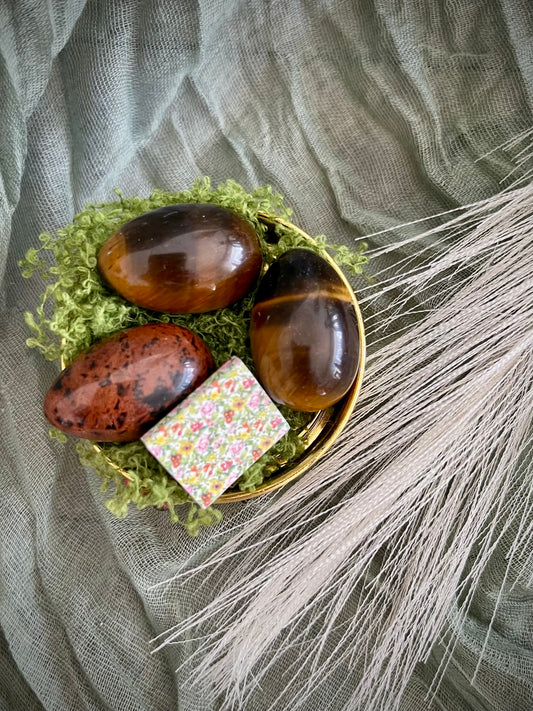 Tiger’s Eye or Mahogany Jasper Egg Shape