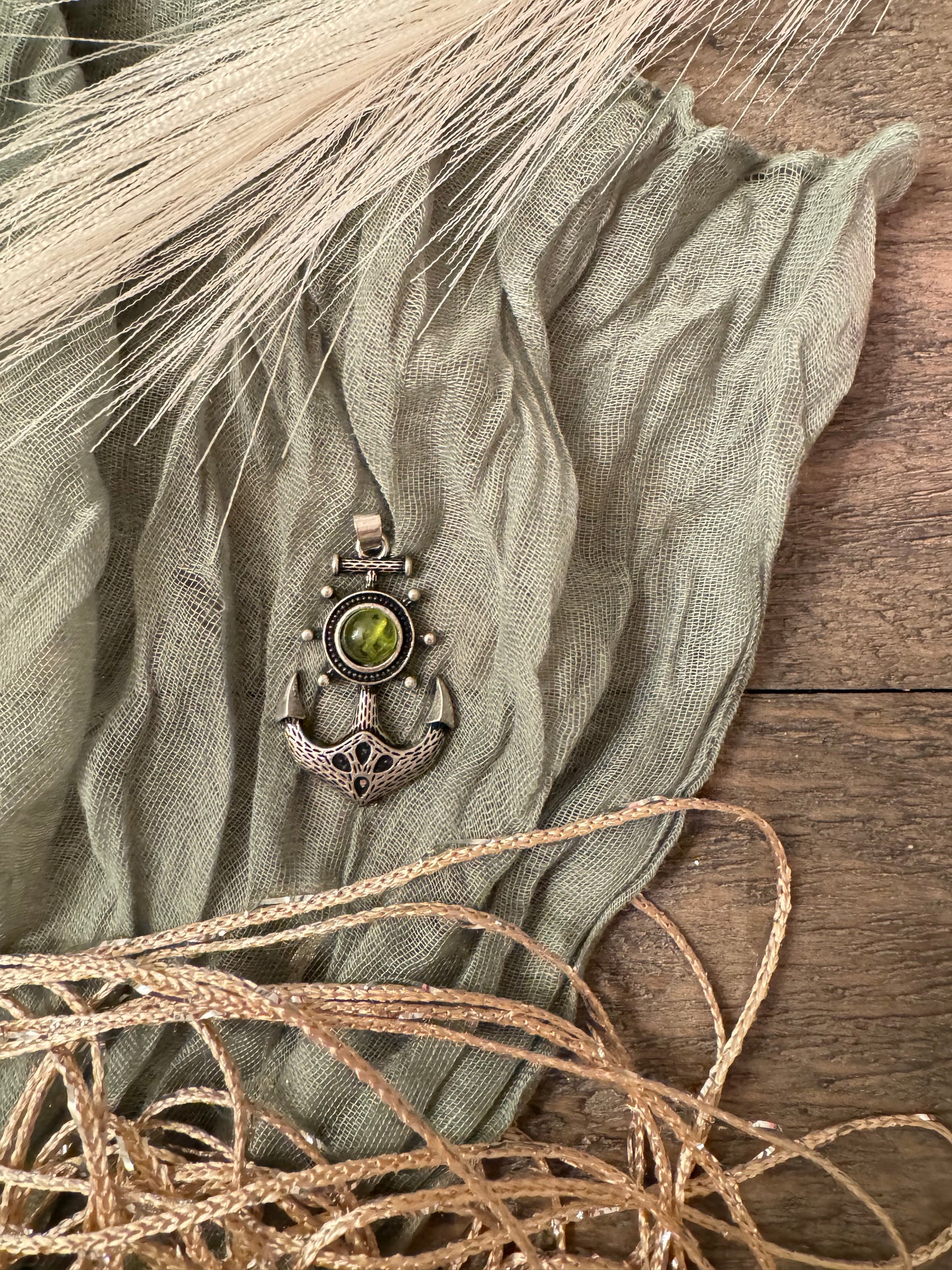 Peridot Anchor Pendant