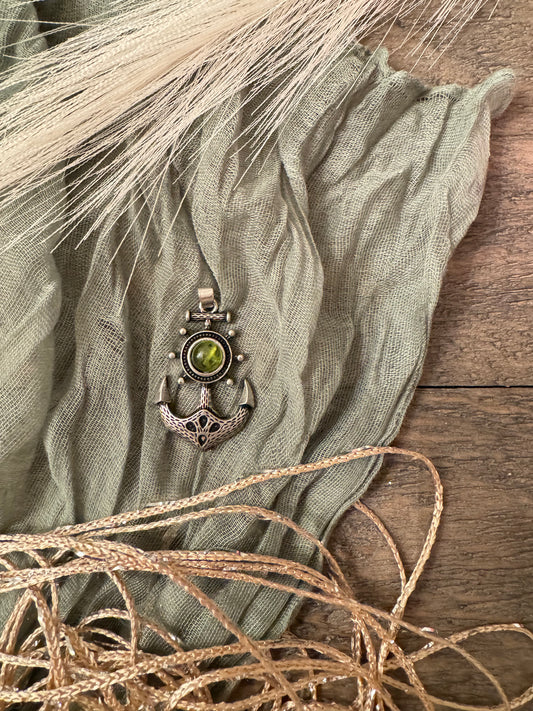 Peridot Anchor Pendant