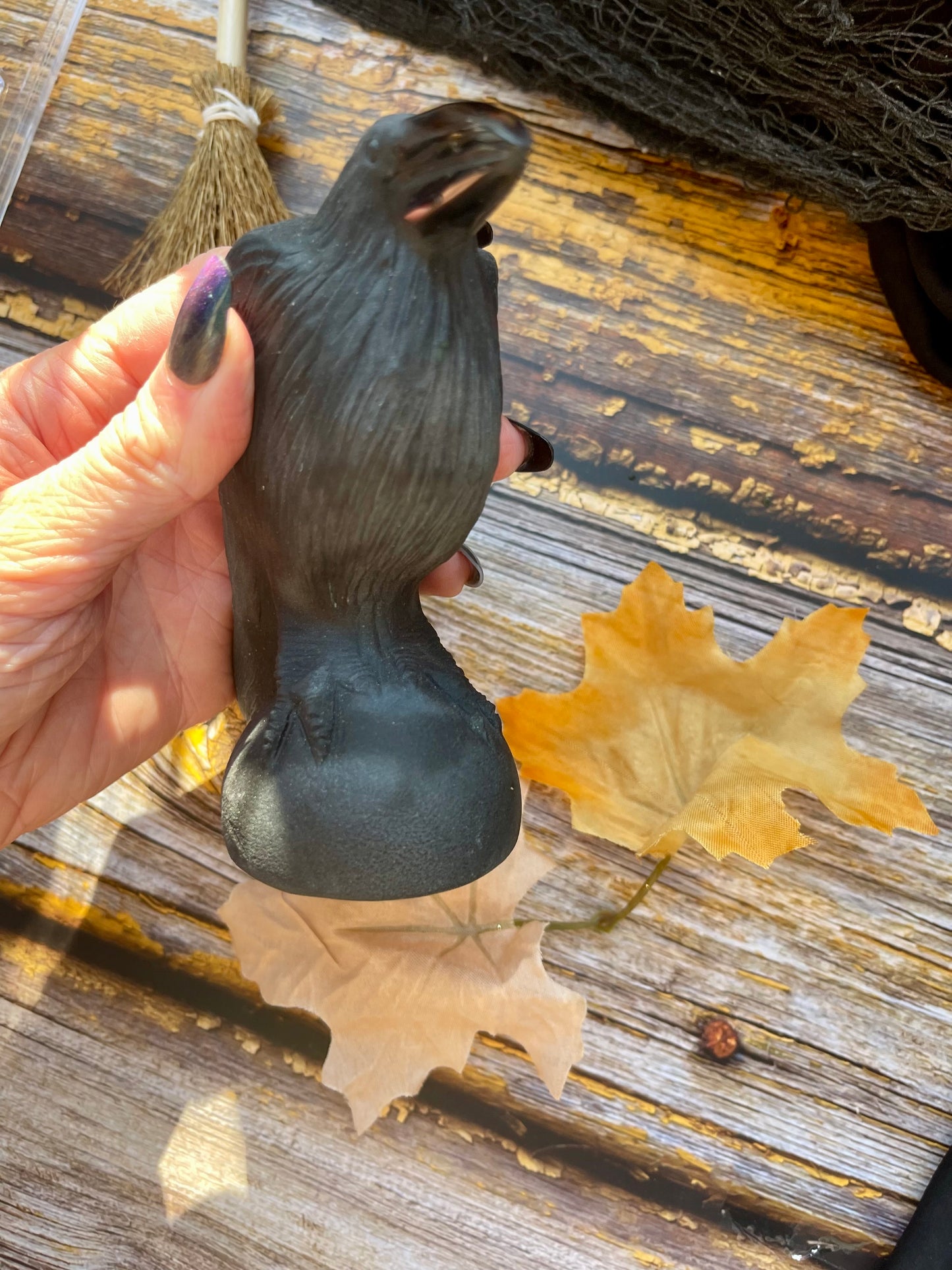 Black Obsidian Raven: Large or Small