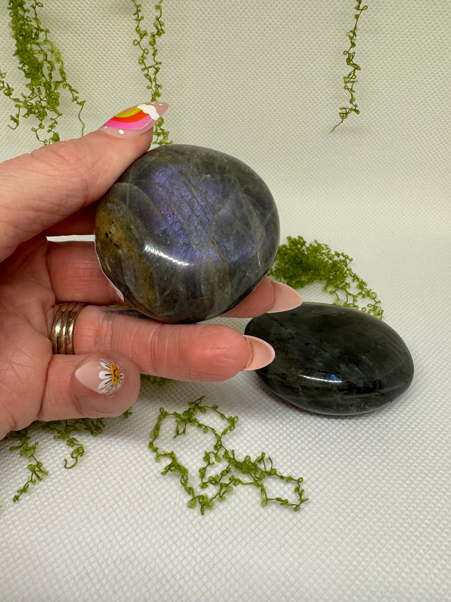 Flashy Labradorite Palm Stones