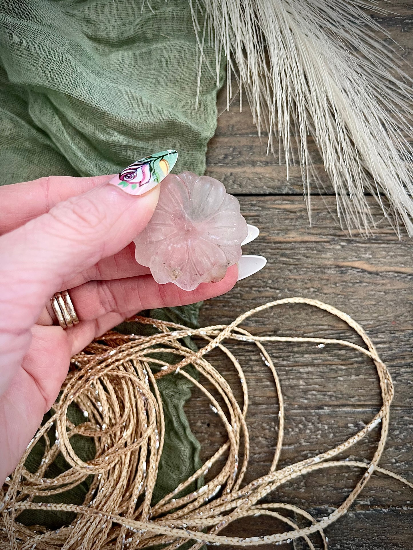 Flower Clear Quartz Carving