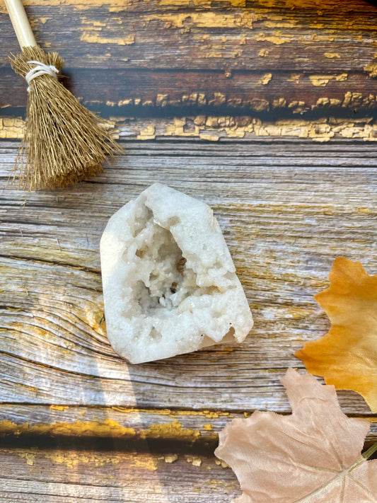 White Agate Specimen Tower