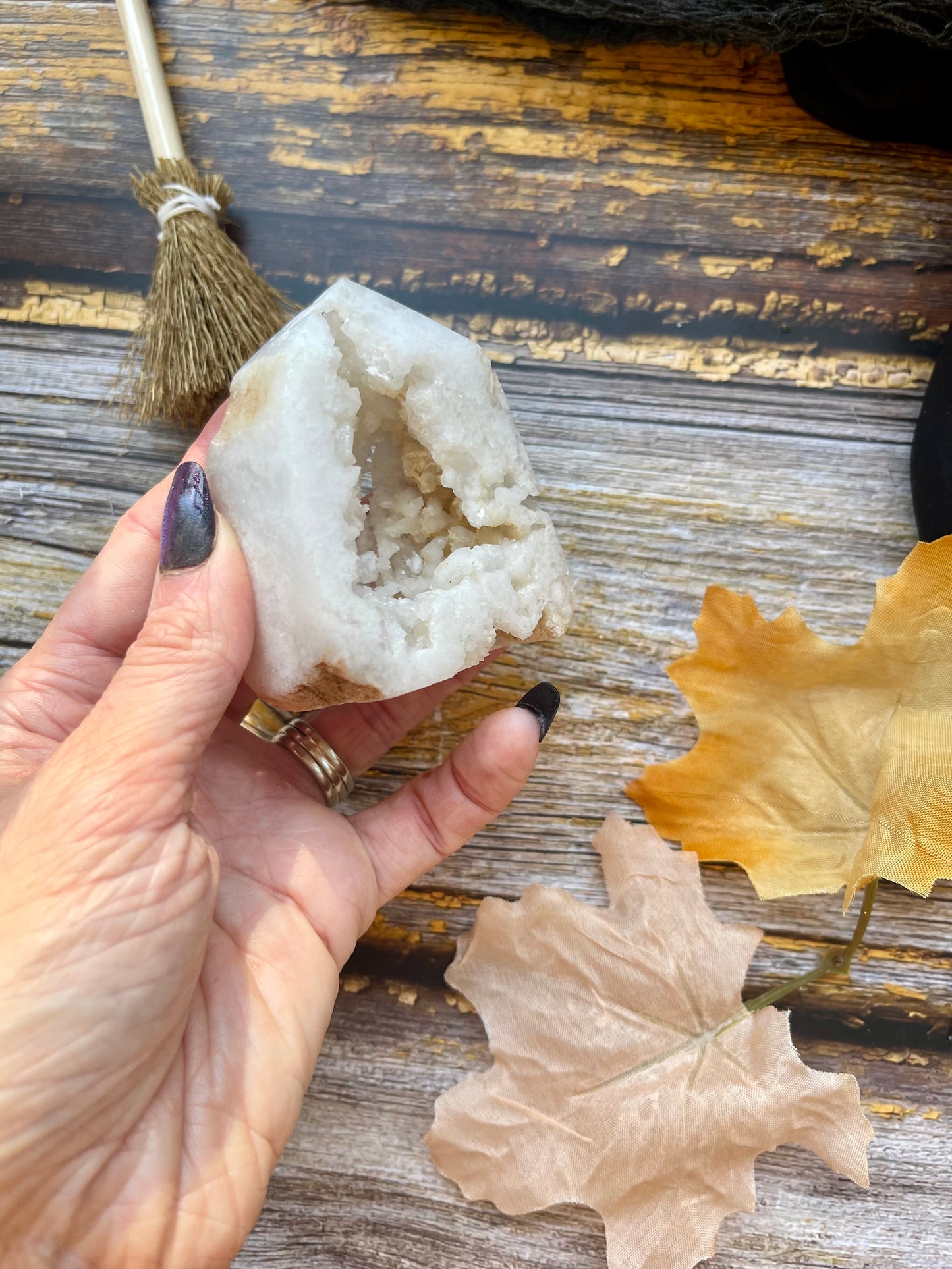 White Agate Specimen Tower