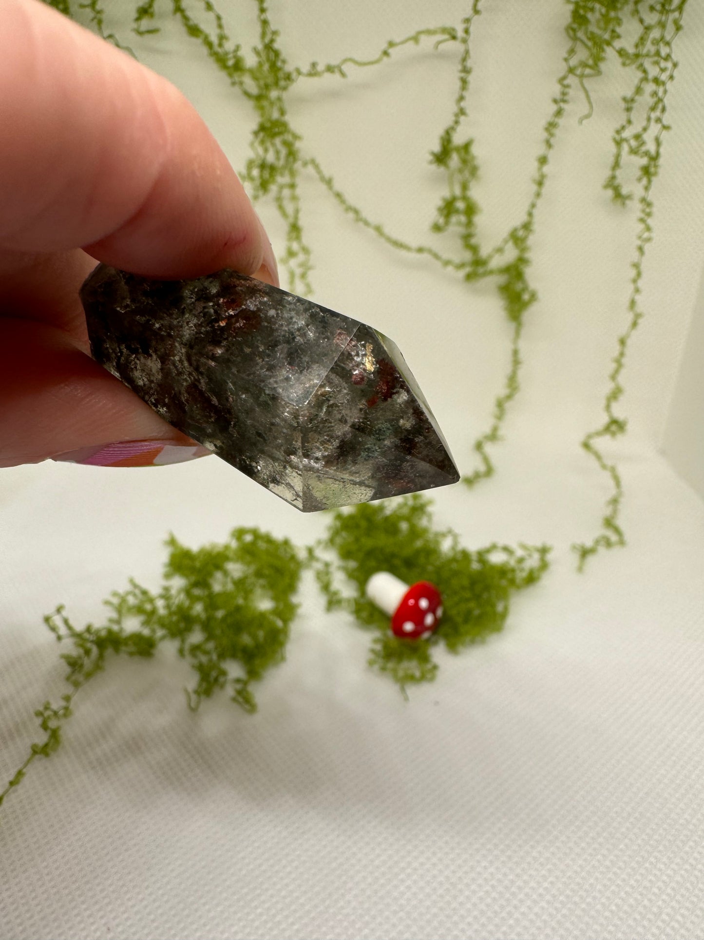 Gorgeous Smoky Garden Quartz Point with Rainbow Inclusion