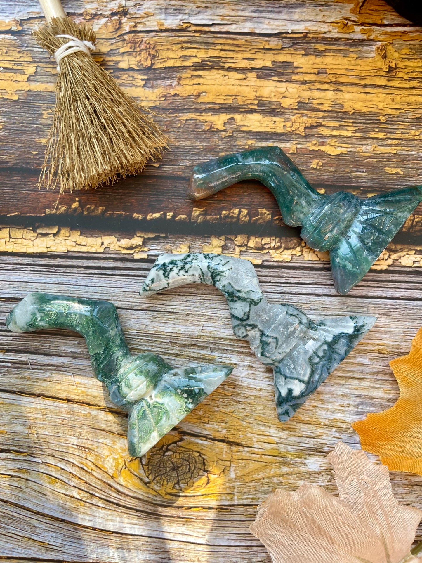 Moss Agate Witch Brooms