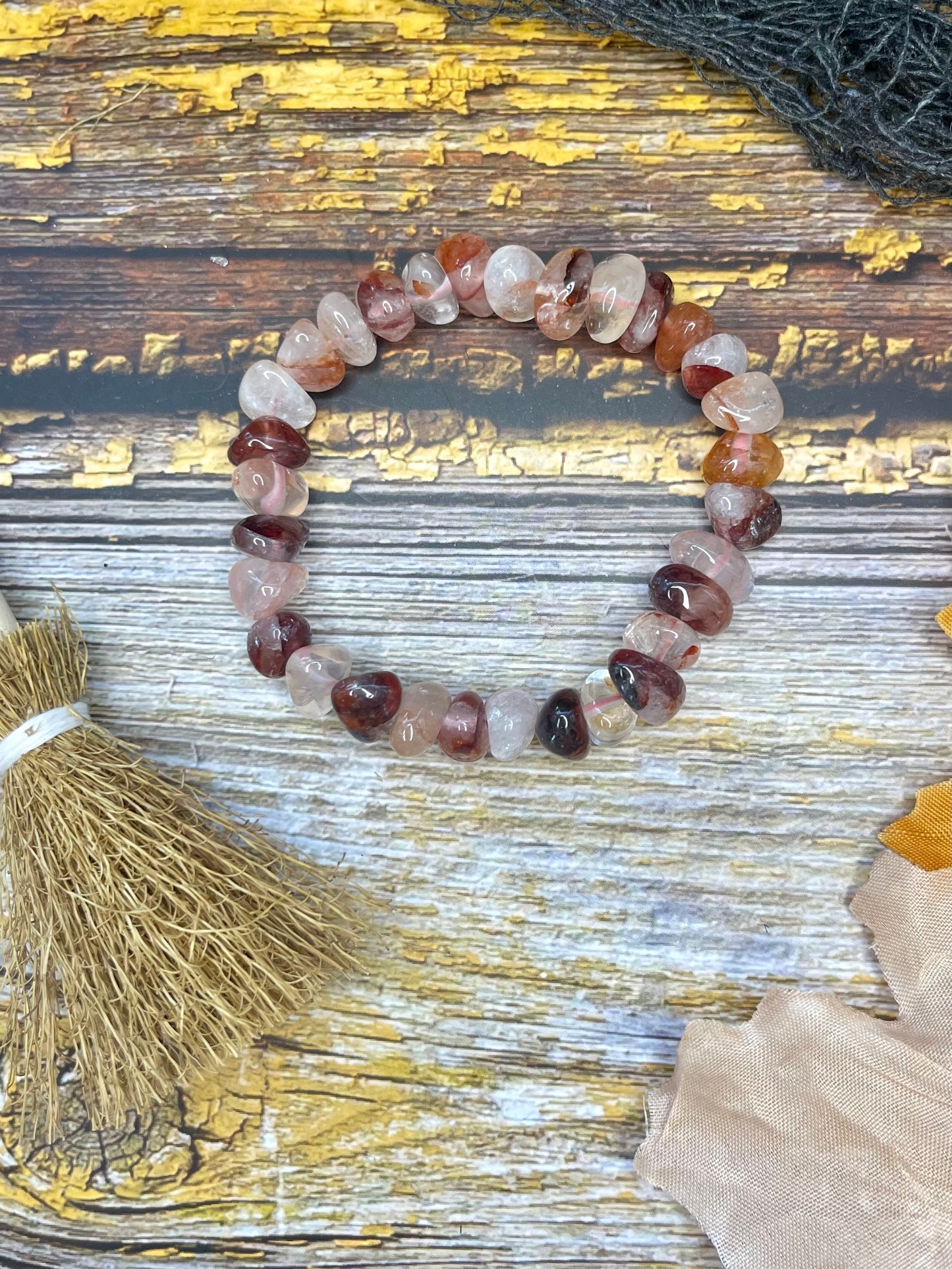 Jumbo Chip Fire Quartz Bracelet