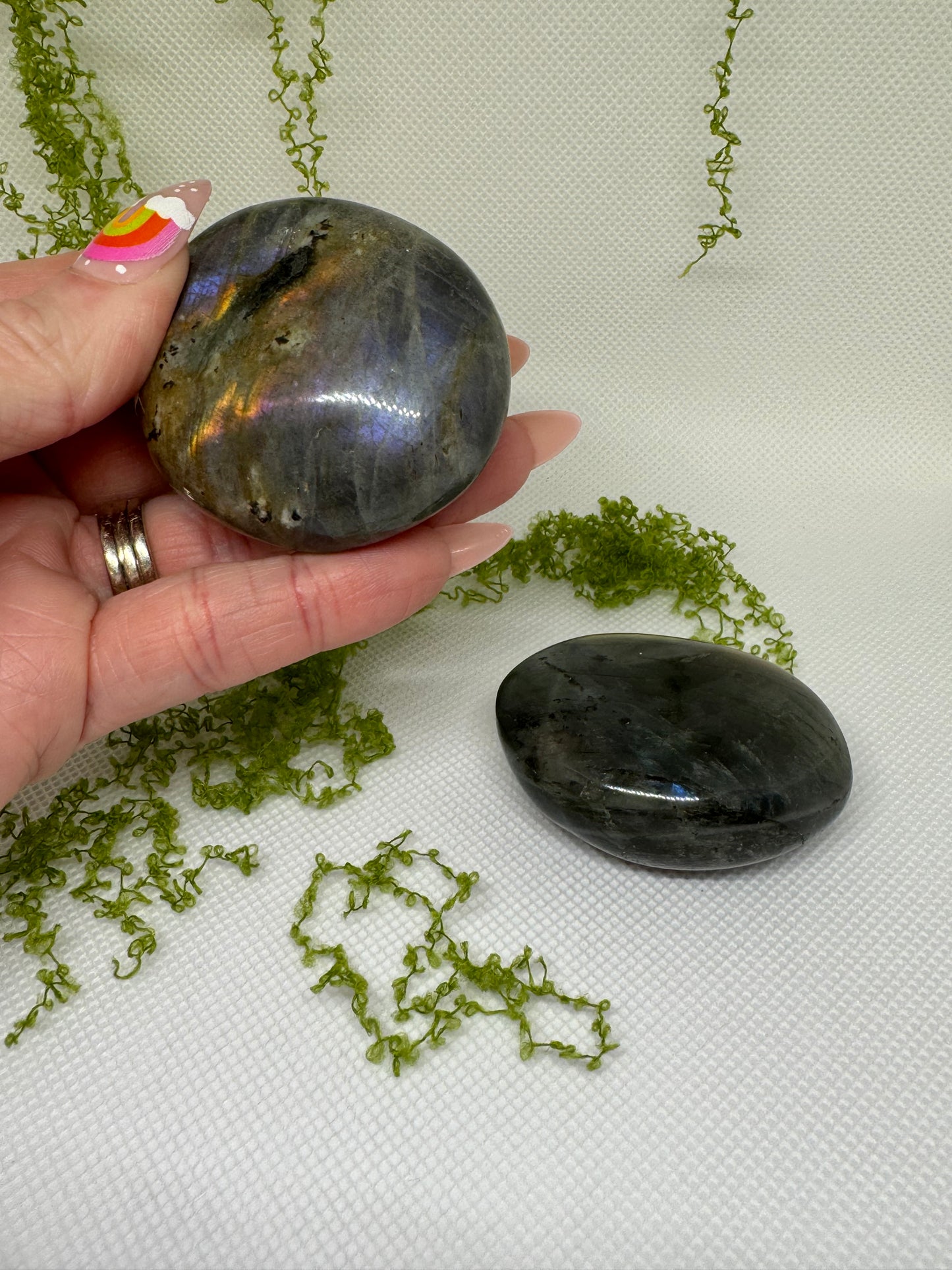 Flashy Labradorite Palm Stones