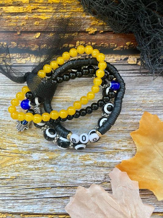 Halloween Crystal Evil Eye Stack