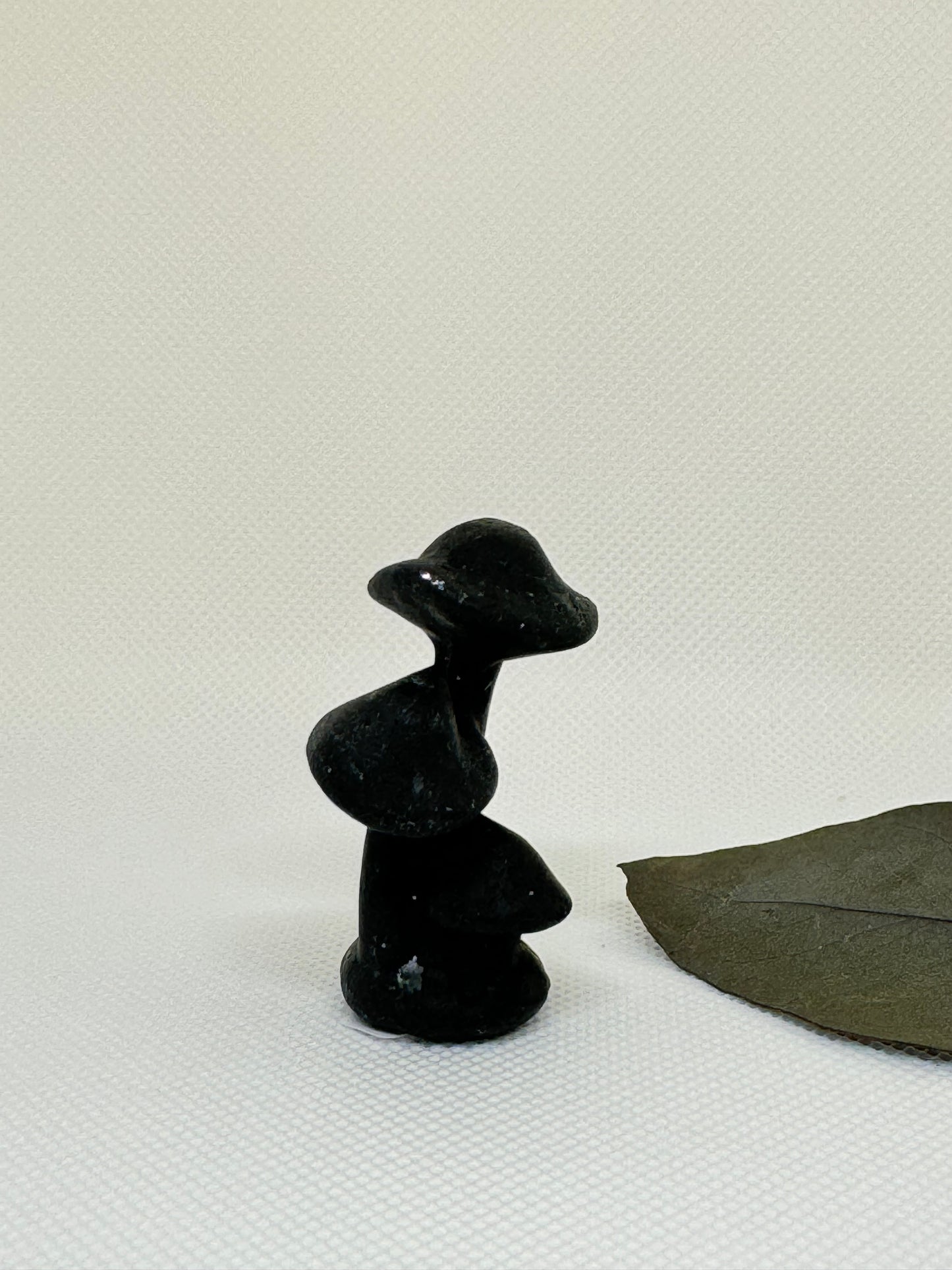 Black Obsidian Small Tri-Mushroom Carving