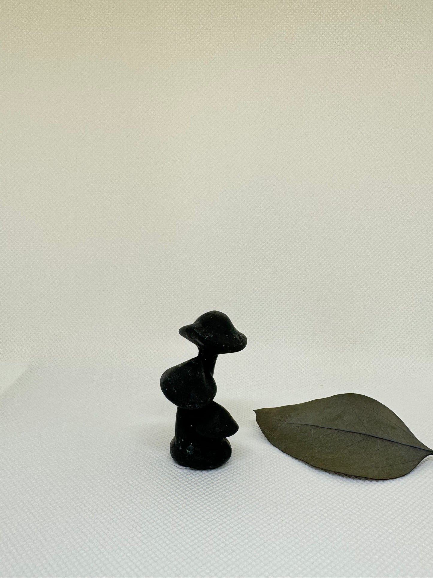 Black Obsidian Small Tri-Mushroom Carving