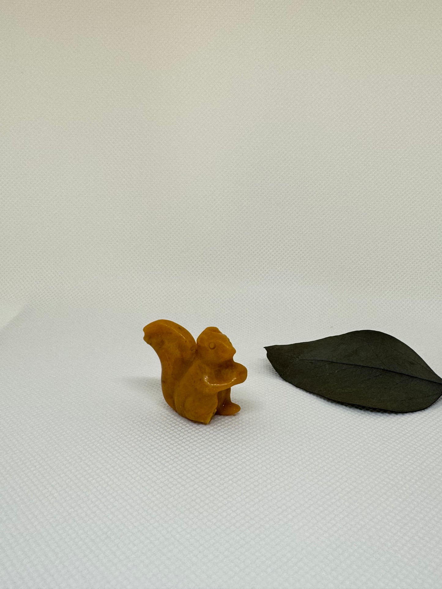 Yellow Jade Squirrel Carving