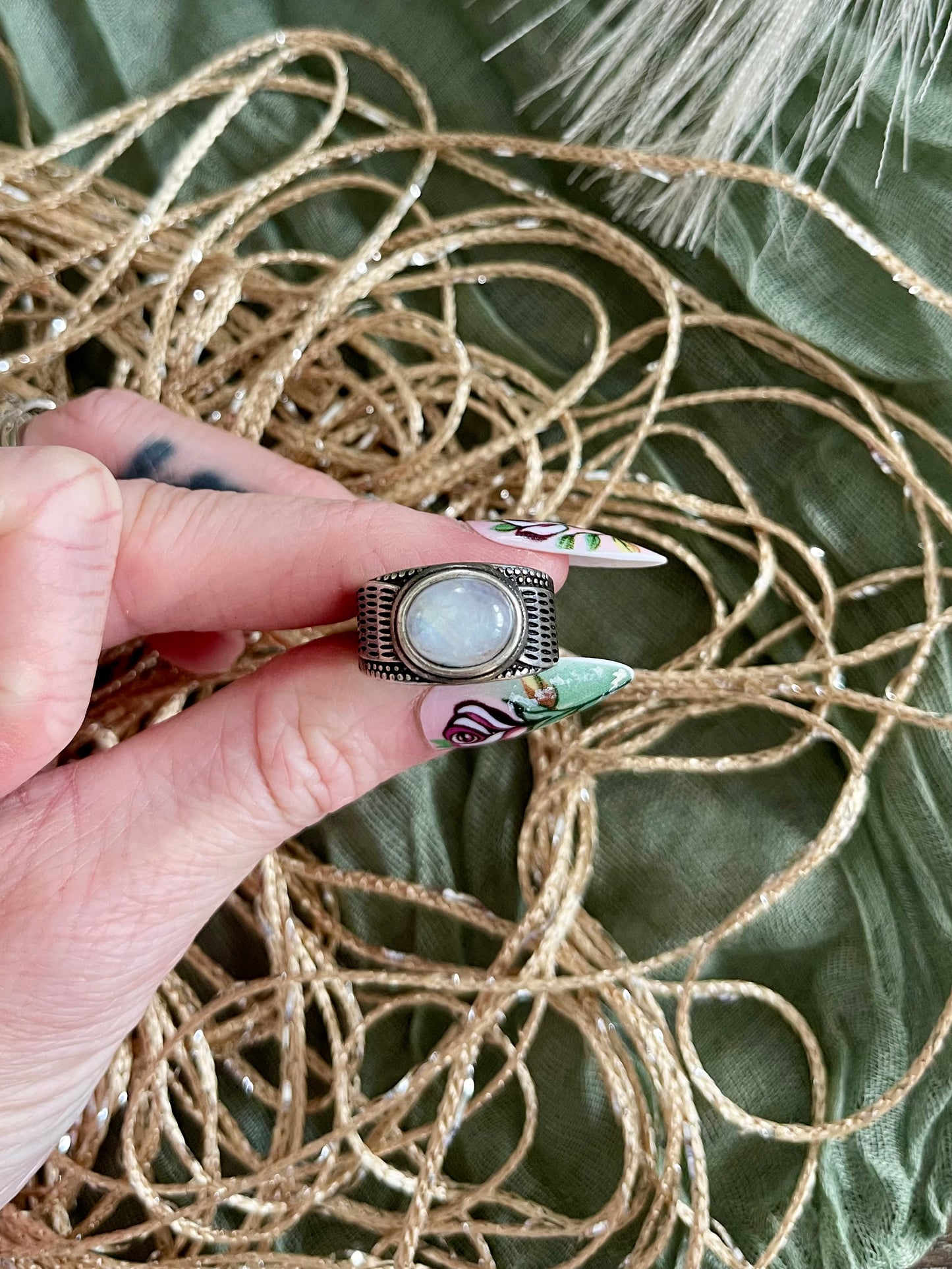 Moonstone Adjustable Ring