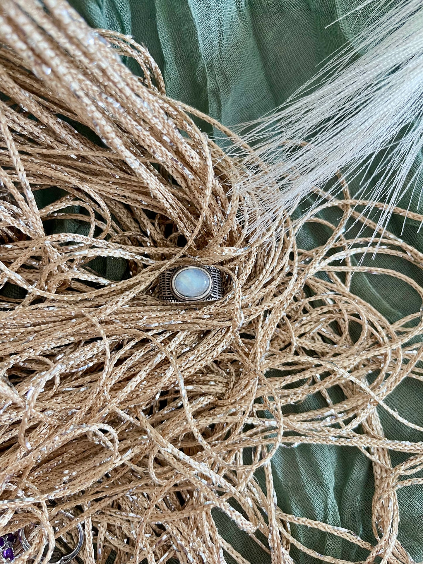 Moonstone Adjustable Ring