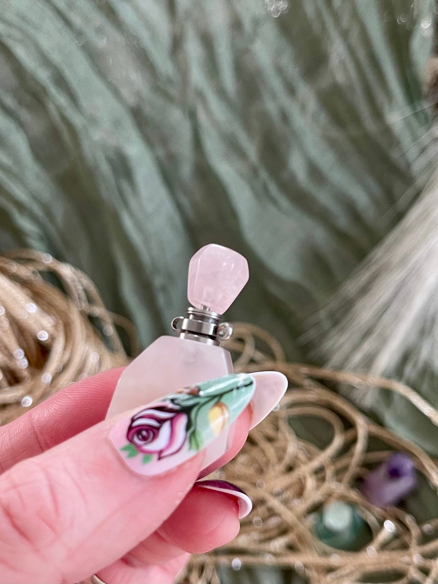 Rose Quartz Perfume Bottle