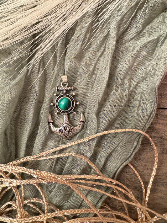 Malachite Anchor Pendant