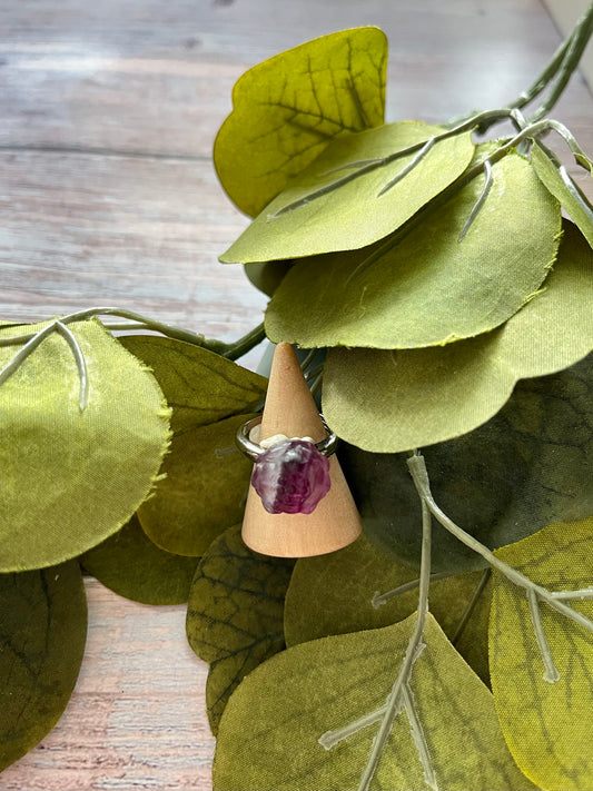 Fluorite Flower Ring