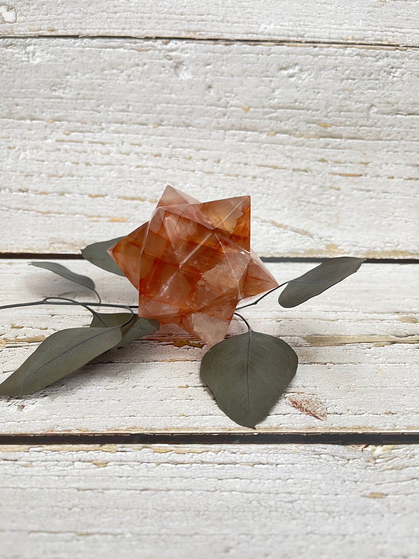 Fire Quartz Merkaba Carving