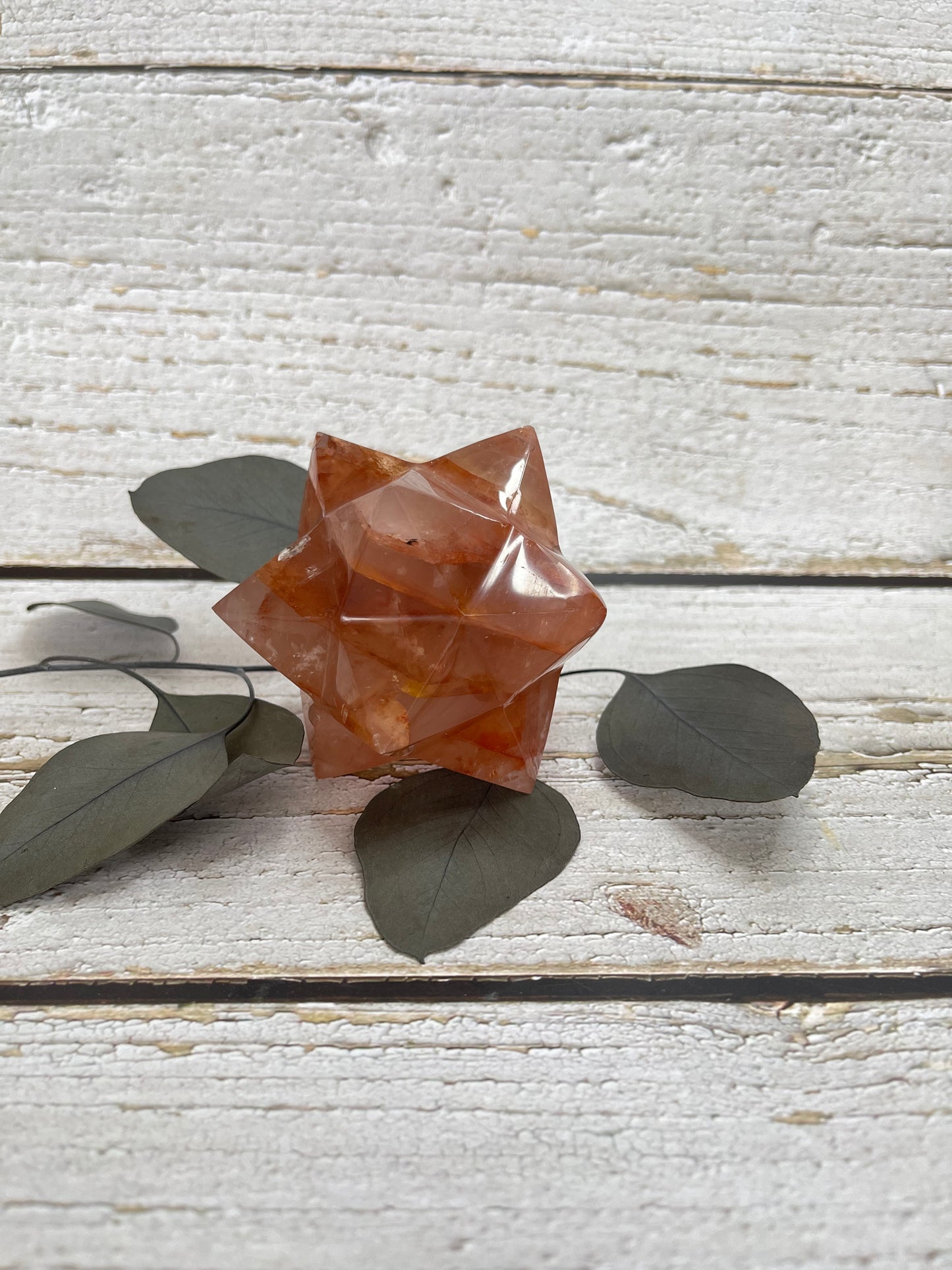 Fire Quartz Merkaba Carving