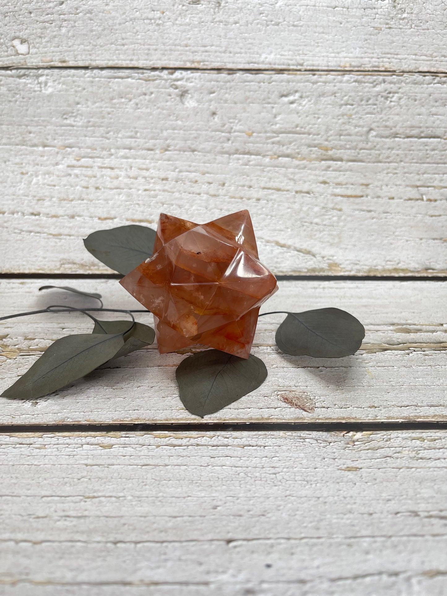 Fire Quartz Merkaba Carving