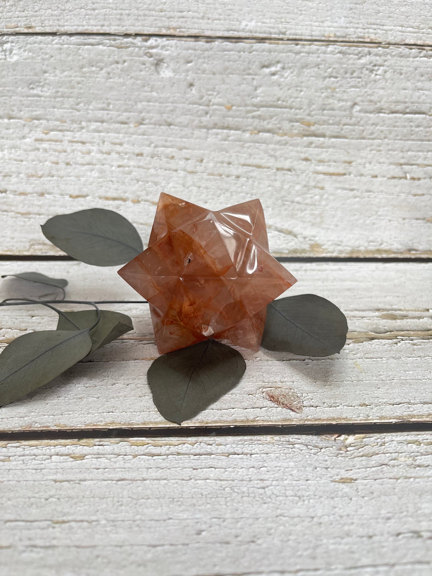 Fire Quartz Merkaba Carving